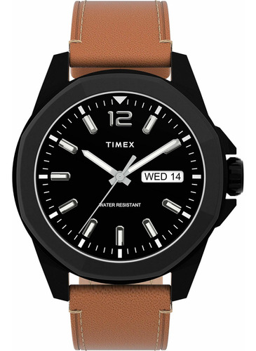 Reloj Hombre Timex Tw2u15100 Cuarzo Pulso Marron En Cuero