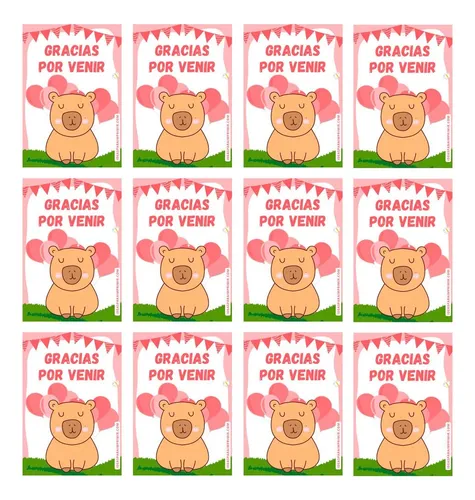 Souvenir Etiquetas Autoadhesivas Para Cumpleaños Capibara