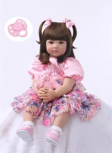 Bebe Reborn Princesa 60 Cm - Boneca Reborn Silicone