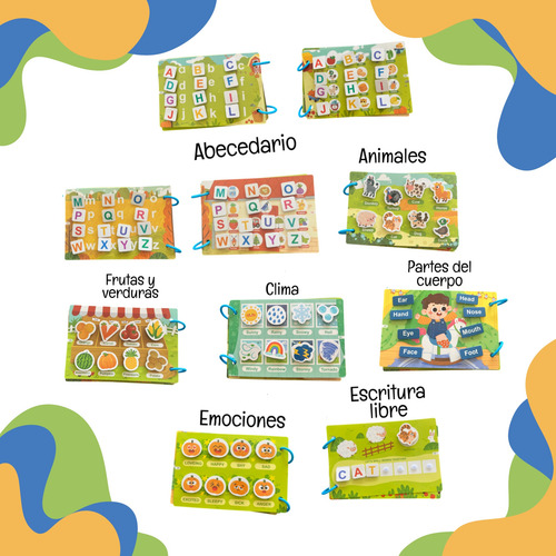 2 Libros Montessori Busy Book Estimulación Temprana Bebé