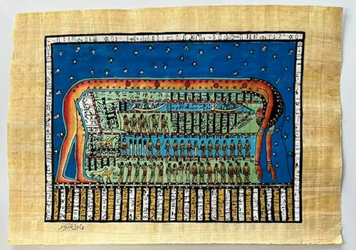 Pintura En Papiro De La Diosa Nut - Decoración Egipcia - Hec