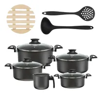 Comprar Jogo De Panelas 05 Pçs + Concha, Escumadeira E 05 Descansos