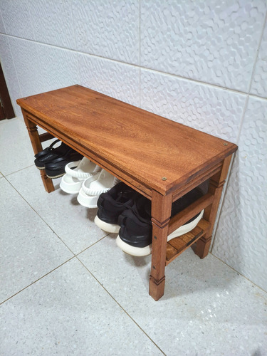 Banco Sapateira Para Hall Entrada Banheiro Closet Madeira Demolição/ Angelim Marítimo Envernizado