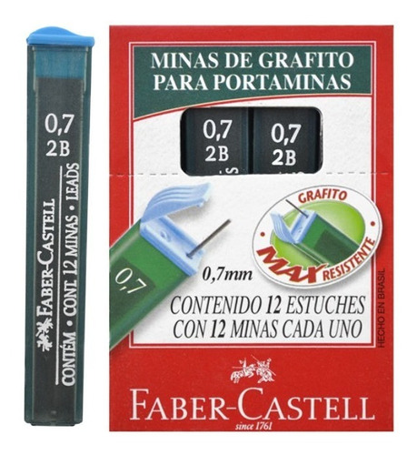 Minas Para Portaminas De 0.7mm 2b Faber Castell- X12 Tubos