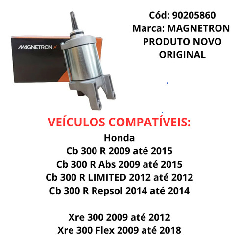 Motor Partida Honda Cb 300r 2009 2010 2011 2012 Magnetron