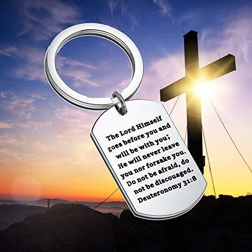 Imagen 6 de 7 de Bekech Llavero Cristiano Deuteronomio 31: 8 Escritura Versí