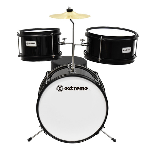 Bateria Extreme Exbt068 Kinder Infantil Negra 3 Piezas Meses