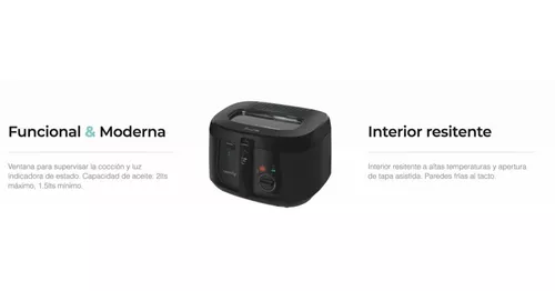 Freidora Eléctrica Deep Fry Smart Tek 2 Litros Aceite Color Negro