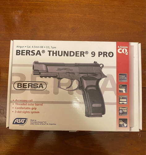 Pistola Asg Bersa Thunder 9 Pro 4,5mm +balines Acero
