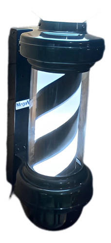 Barber Pole Poste Barbeiro Todo Preto 65cm Com Globo 127/220V