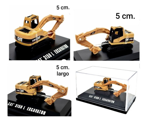 Set 3 Maquinas Construcción Cat De 4 A 5 Cm. Metal Y Pvc.
