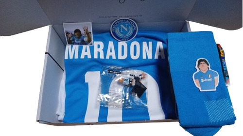 Pack Kit Niños Napoli Retro Maradona Camiseta+shorts Caja Re