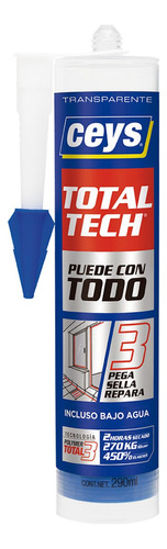 Adhesivo Sellador Ceys Total Tech Transparente 290ml