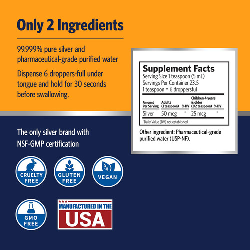 Sovereign Silver Immune Support - Plata Coloidal Mineral S