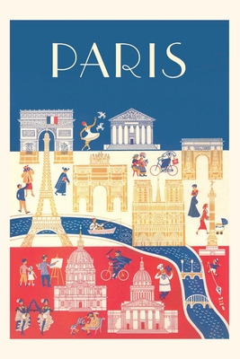 Libro Vintage Journal Paris Travel Poster - Found Image P...