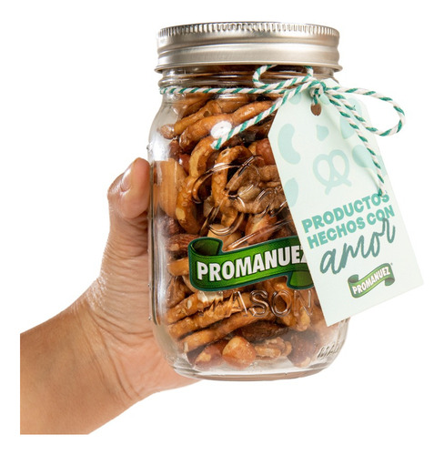 Mason Jar Con Mix De Nueces Y Pretzel (4 Pack)