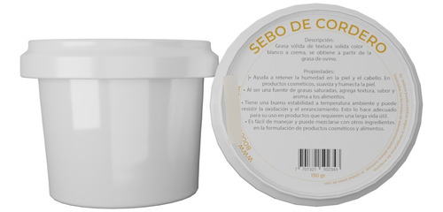 Sebo De Cordero Orgánico 150 G - g a $213