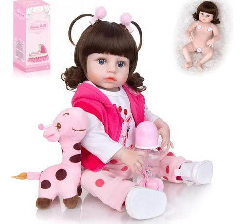 Muñeca De Silicona 55cm Bebé Reborn Realista Con Accesorios