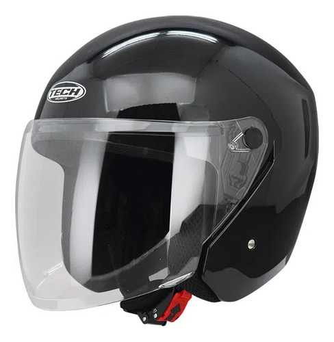 Casco Abierto Semi Integral Tech T10 Negro Brillante