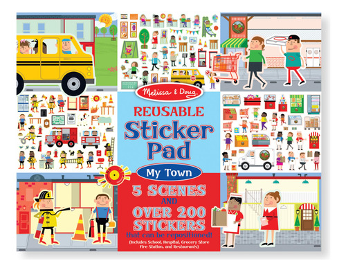 Bloc De Pegatinas Reutilizable Melissa & Doug My Town, Más D