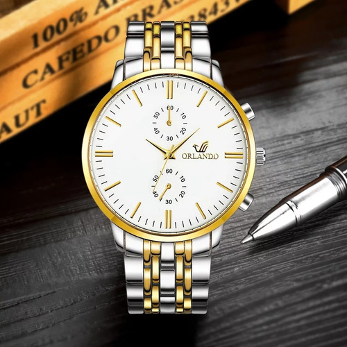 Relógio Masculino Luxo Quartz Negócios Analógico Orlando