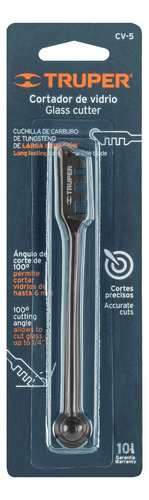 Corta Vidrio 3 Filos Mango Metalico Extremo De Bola Truper