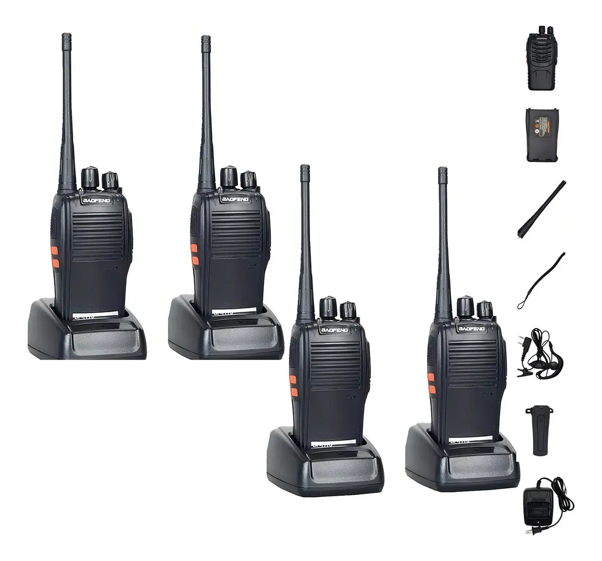 Walkie-talkie de 4 raios Baofeng HT 777s - preto