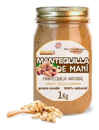 Mantequilla De Maní Natural Al 100%  1 Kilo Fitness