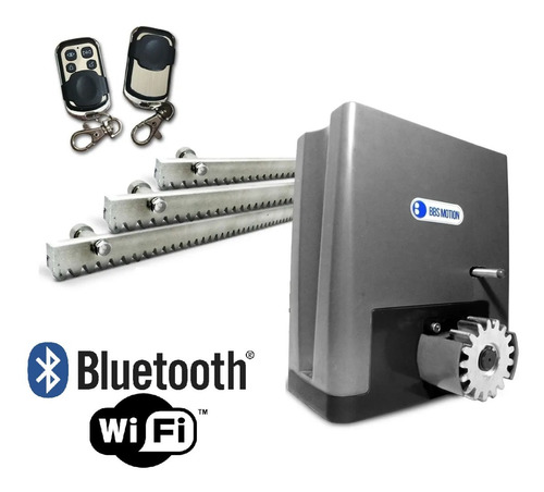 Kit Motor Portón Wifi Bluetooth Celular Cremallera Acero