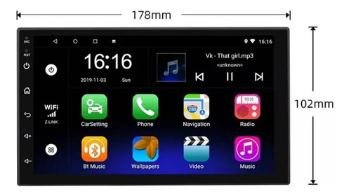 Central Kit Multimídia Android Gps Wifi Vw Up 2014 2015 2016