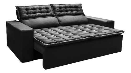 Cama inBox Slim Sofá Preto Liso