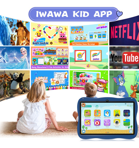 Hancdon A15 Tablet para Niñas y Niños 7 pulgadas 6GB 128GB Android 12 WiFi 3800mAh 5MP+13MP con Funda para Tablet