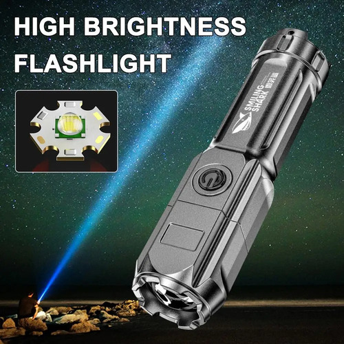 Original Super Lanterna Laser Flash Tática Smiling Shark