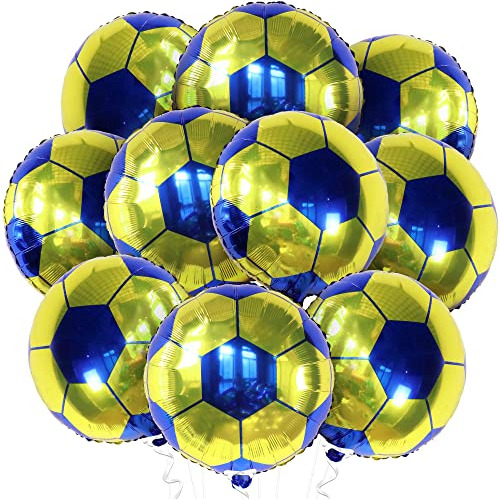 Katchon, Yellow And Blue Soccer Balloons - 18 Inch, Packof 1