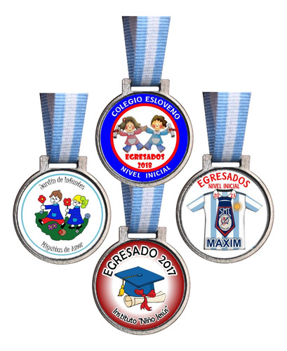 22 Medallas Egresados Primaria Jardin Colegio Escolar 35 Mm.