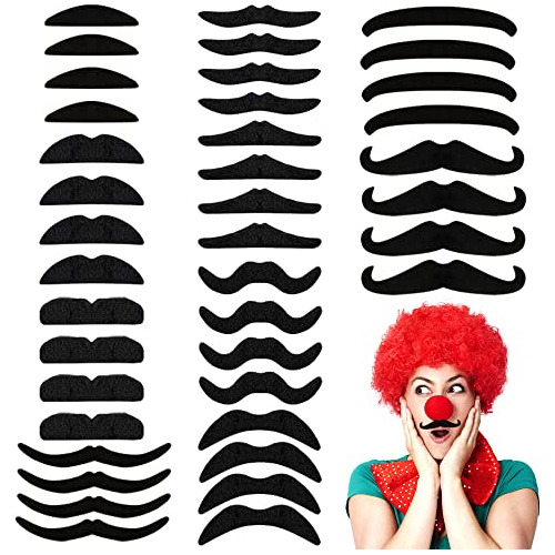 40 Piezas De Bigotes Falsos, Bigotes Autoadhesivos De N...