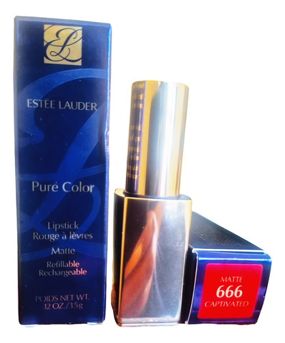 Estee Lauder 666 Captivated Color Puro Matte Naranja Vib Naranja Claro