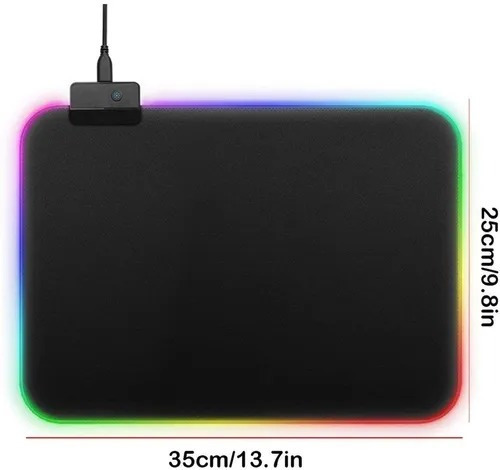Imagen 5 de 7 de Rgb Mouse Pad Gamer Con Luz Led 30x25cm