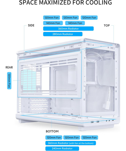Gabinete Lian Li A3- Matx-wd P/micro Atx, Compacto, Blanco