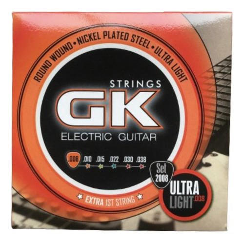 Encordado Para Guitarra Eléctrica Gk Calibre .008 