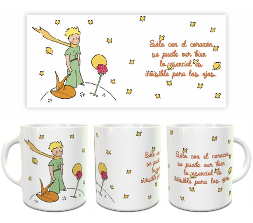 Taza Ceramica El Principito Lo Esencial Invisible A Los Ojos