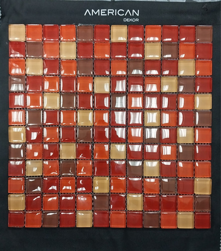 Ats Malla-mosaico Cristal Red-roja Marrón Vidrio Brillo 30x3