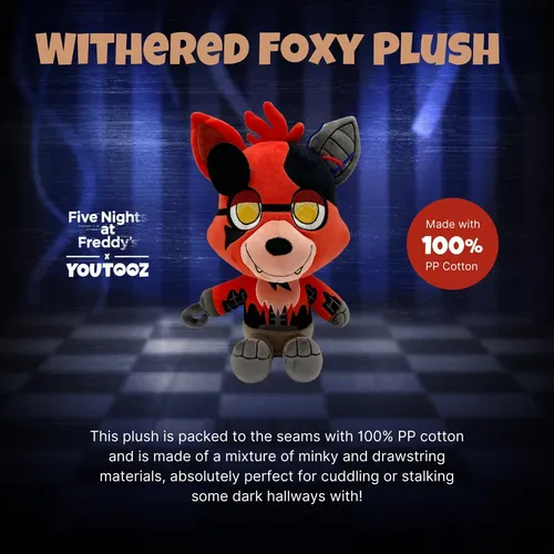 FNAF Youtooz ウィザード フォクシー WITHERED FOXY Youtooz Fnaf Withered Foxy 9 Plush, Withered Foxy Plushie, C