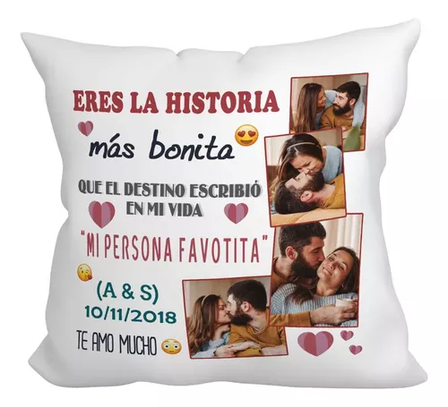 Cojín personalizado historia amor