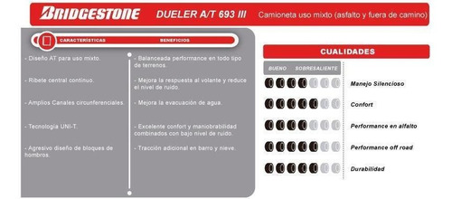 Imagen 2 de 9 de Neumático Bridgestone 265/65 R17 112s Dueler A/t 693 Iii Ar