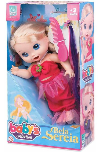 Boneca Bela Sereia Babys Collection Suoer Toys