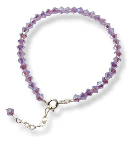 Pulsera Cristal Swarovski Elements 4mm Color Violet 2x