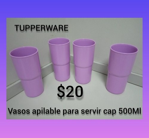 4 Vaso Apilable  Para Servir  $20  Capacidad 500ml