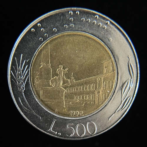 Italia, 500 Lire, 1992. Bimetalica. Xf+