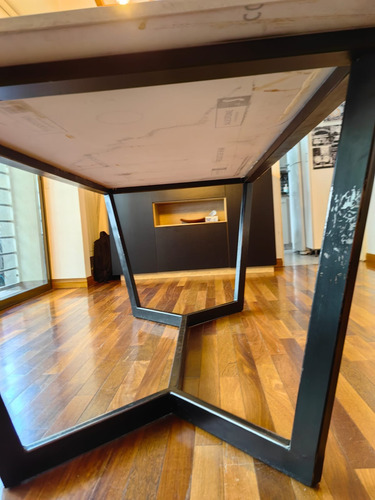 Mesa Comedor Diseño Moderno Marmol Silestone By Cosentino Blanco Negro (Usado)